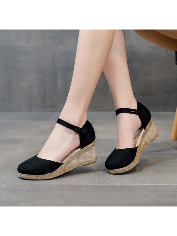 Women's Slip-Ons Sneakers, Womens Loafers, Ladies Fashion Canvas Sneakers, Wedge Sandals Closed Toe Buckle Strap Casual Summer Platforms Non Slip Comfortable & Light-Weight Shoes