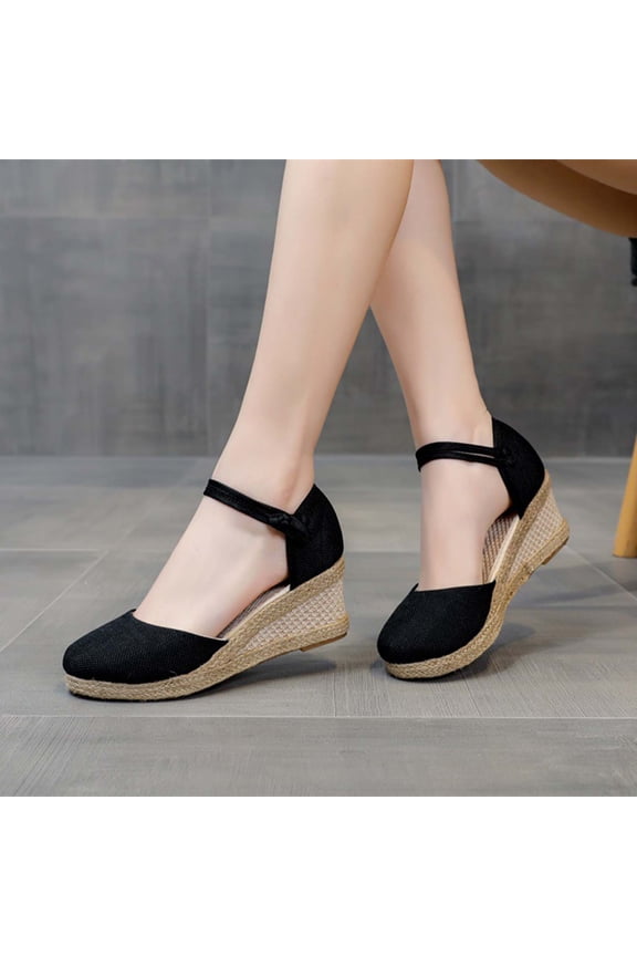 Women's Slip-Ons Sneakers, Womens Loafers, Ladies Fashion Canvas Sneakers, Wedge Sandals Closed Toe Buckle Strap Casual Summer Platforms Non Slip Comfortable & Light-Weight Shoes