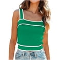 thumbnail image 1 of Pejock Women's Square Neck Tank Top 2025, Knit Cropped but Modest Cami, 4-Way Stretch Color Block Shirt, Breathable Slim Fit Blouse, Work to Weekend Essential, 1 of 5