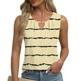thumbnail image 1 of Pejock Women's Summer Striped Tank Tops, Breathable Pleated Sleeveless Blouse, Loose Fit Casual Shirt, Flowy Round Neck Top, Lightweight & Comfortable, Beach & Streetwear, 1 of 6