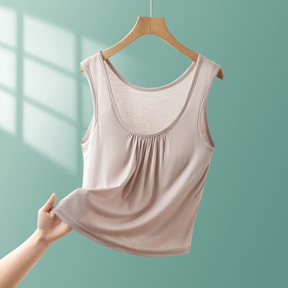 Pejock Women's Summer Tank Tops, Breathable Pleated Sleeveless Tops, Loose Fit Casual Blouse, Flowy Round Neck Shirt, Lightweight & Comfortable, Beach & Streetwear