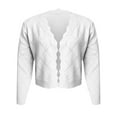 thumbnail image 1 of Pejock Women's Tie-Front Cardigan, Long Sleeve V-Neck Knit Top, Breathable Casual Blouse for Daily Wear, Lightweight Layering Piece, 1 of 6