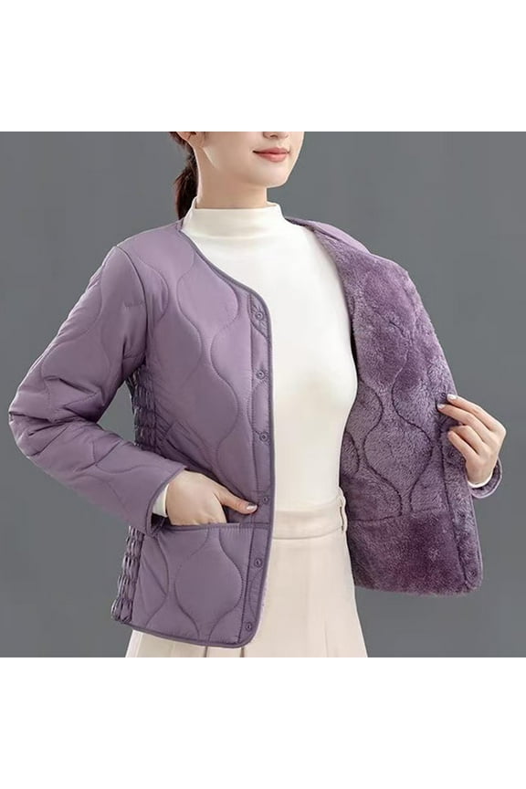 Women's V-Neck Long Sleeve Parka Top, Casual Fall Winter Solid Jacket for Daily Wear, Lightweight Comfortable Pullover Coat for Outdoor Activities