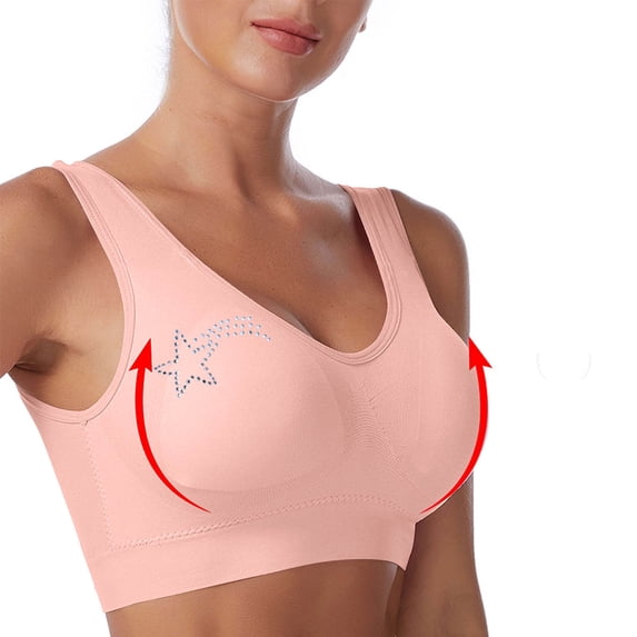 Pejock Women's Wireless Nursing Bra Seamless Sleep Comfort, Removable Padding Breathable U-Back Support for Everyday Maternity