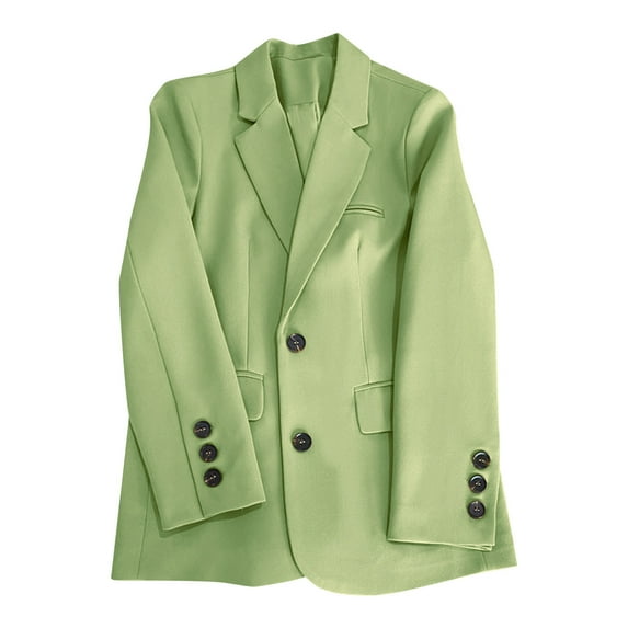 Pejock Womens Casual Long Sleeve Lapel Button Slim Work Office Blazer Jacket