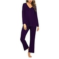 thumbnail image 1 of Pejock Womens Pajama Set Long Sleeve Pj Sets Two Piece Loungewear Soft Pajama Top and Pants Pjs Sleepwear, 1 of 4
