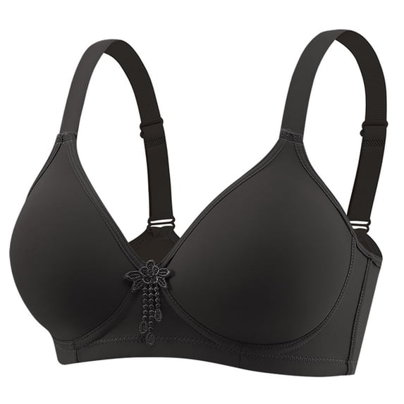 Pejock Womens Plus Size Bra Double Support Wireless Bra with Adjustable Straps Full-Coverage Bras