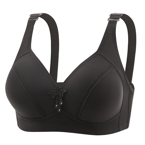 Pejock Womens Plus Size Bra Double Support Wireless Bra with Adjustable Straps Full-Coverage Bras