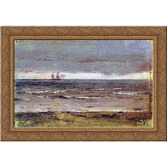 Pejzaz morski 24x18 Gold Ornate Wood Framed Canvas Art by Ferdynand Ruszczyc