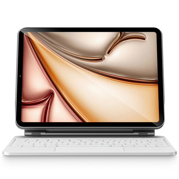 Pekarejue Magic Keyboard Case Compatible with iPad Pro 11-inch (M4) 2024: Smart Multi-Touch Trackpad, 7-Color RGB Backlightt, QWERTY Layout, Function Row, OFF White