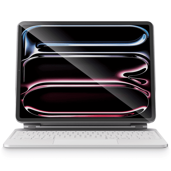 Pekarejue Magic Keyboard Case Compatible with iPad Pro 13-inch M4 M5, 2025 2024: Wireless Magnetic Floating Keyboard with Multi-Touch Trackpad, RGB Backlit, Function Row, Floating Stand, Off White