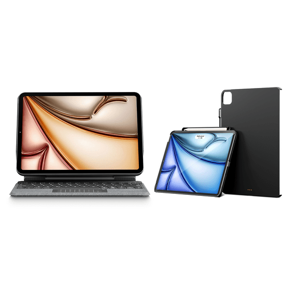 Pekarejue Magic Keyboard Case + Magnetic Case Compatible with iPad Air 11-inch (M3/M2) 2025, iPad Pro 11 inch (2018-2022), iPad Air (5/4th) Gen, Gray