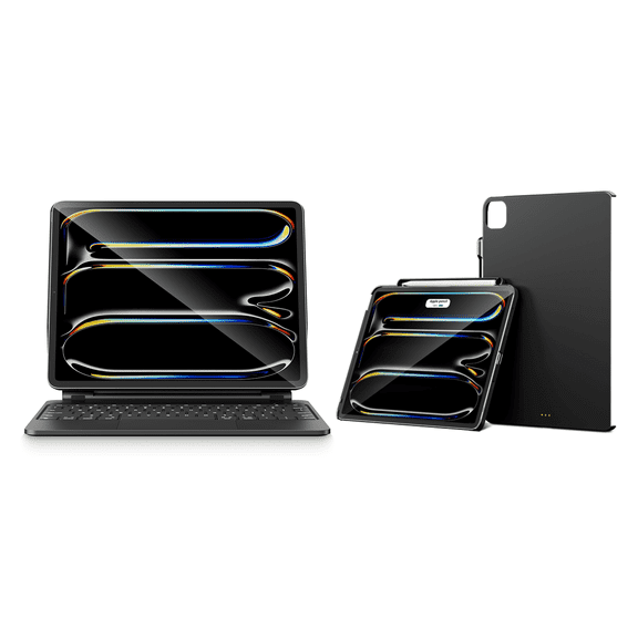 Pekarejue Magic Keyboard Case + Stylus Pen Compatible with 2024 iPad Pro 13-inch M4, Black