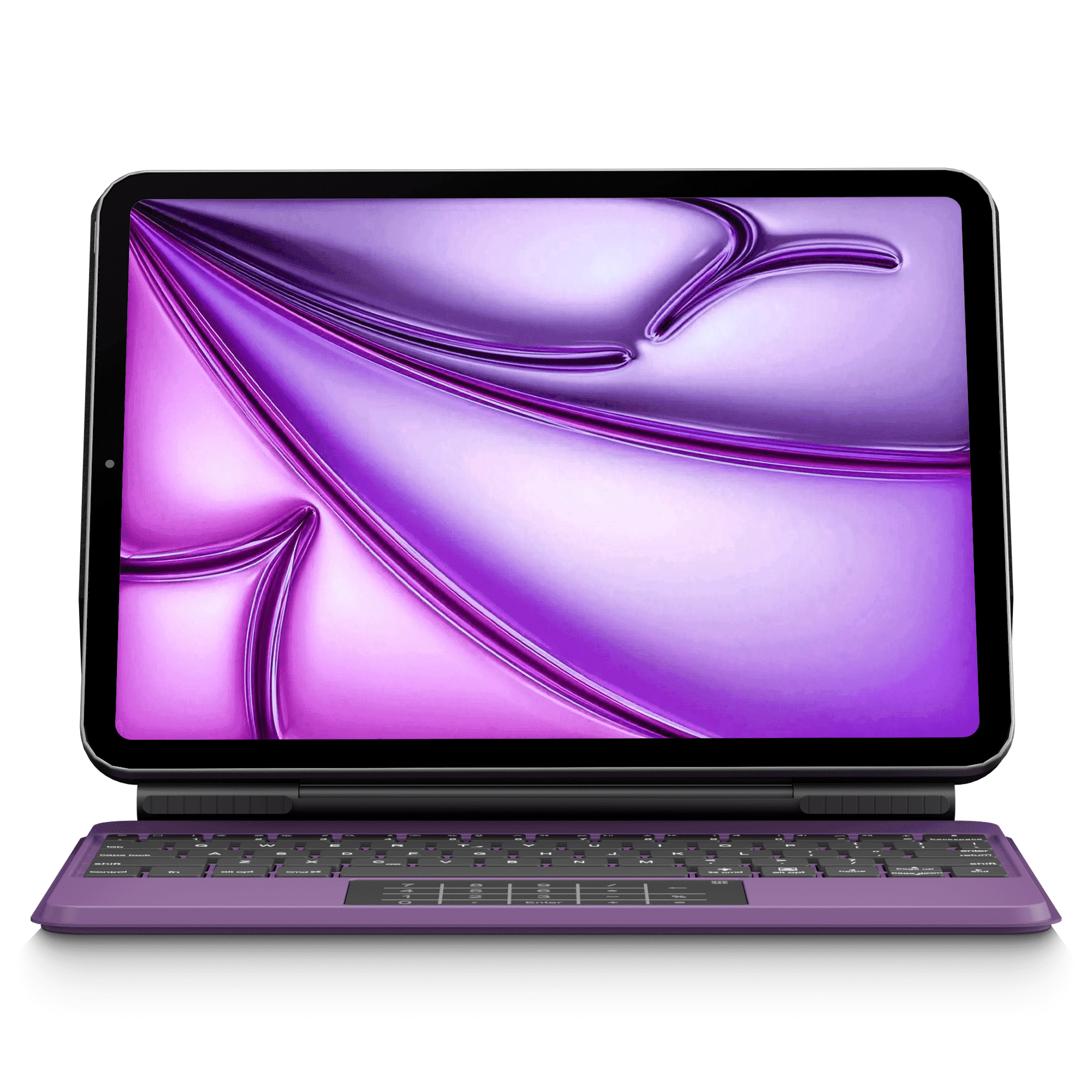Pekarejue Magic Keyboard Case Compatible with iPad Air 11-inch (M3/M2) 2025, iPad Pro 11 inch (1-4th Gen), iPad Air (5/4th) Gen: Smart 2-In-1 Trackpad & Number keypad, RGB Backlit Purple