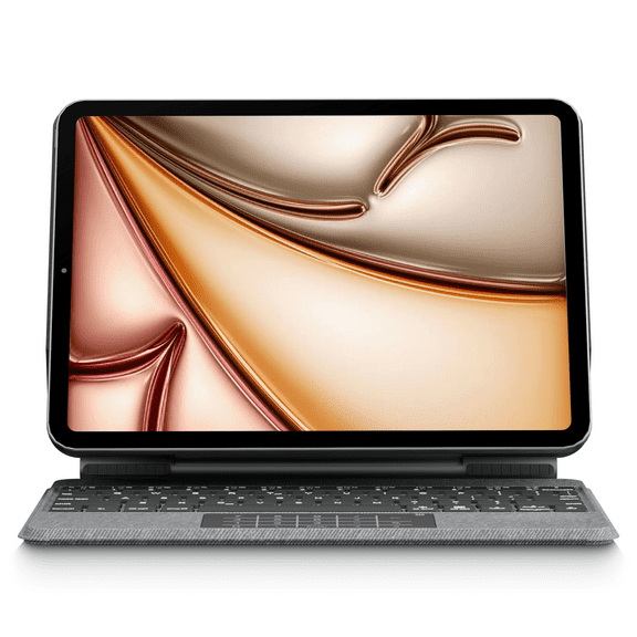 Pekarejue Magic Keyboard Case Compatible with iPad Air 11-inch (M3/M2) 2025, iPad Pro 11 inch (1-4th Gen), iPad Air (5/4th) Gen: Smart 2-In-1 Trackpad & Number keypad, RGB Backlit Gray