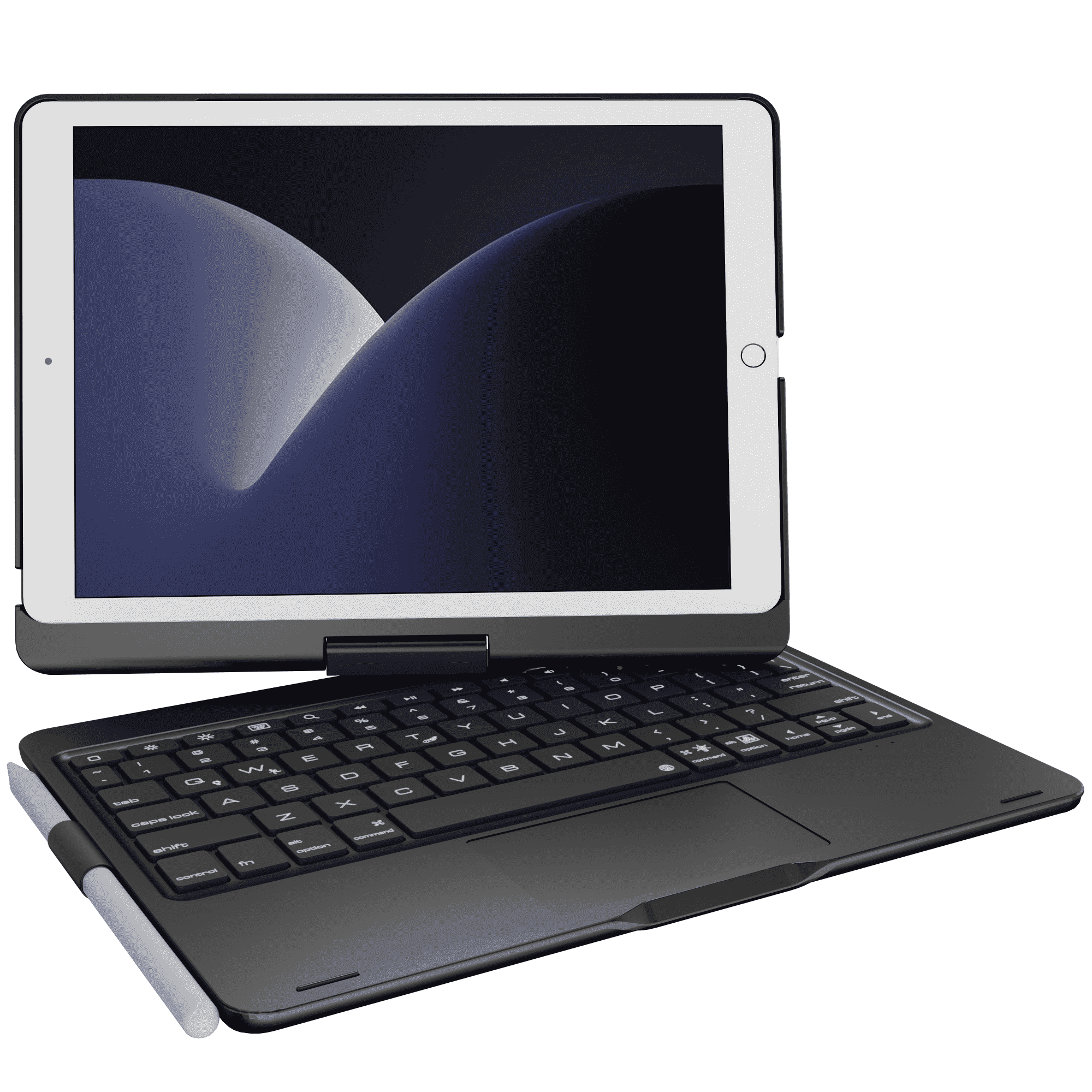 Pekarejue Wireless Keyboard Case for 2021 Apple iPad 10.2 inch 9th 8th 7th Generation, iPad Air 3rd and iPad Pro 10.5 2nd Gen: Rotatable Cover with Pencil Holder, Multi-Touch Trackpad, RGB Backlit