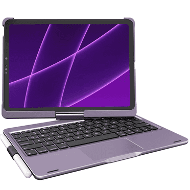 pekarejue Wireless Keyboard Case Compatible with 2025 iPad (11th-10th) & iPad Air 11-inch (M3-M2)& iPad Air (5th-4th) & iPad Pro 11-inch (4th-1st): Rotatable Pencil Holder Trackpad Backlit, Purple