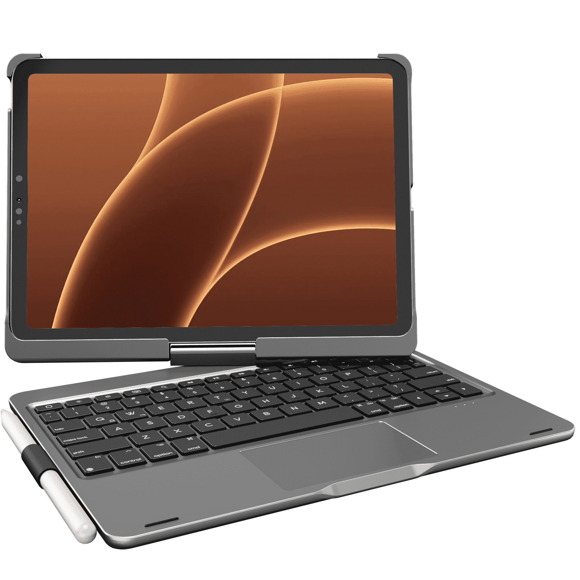 pekarejue Wireless Keyboard Case Compatible with Apple iPad Air 11-inch (M3 M4 M2) & iPad Air 5th 4th & iPad Pro 11-inch (4th-1st Gen): Rotatable Pencil Holder Trackpad Backlit Space Grey