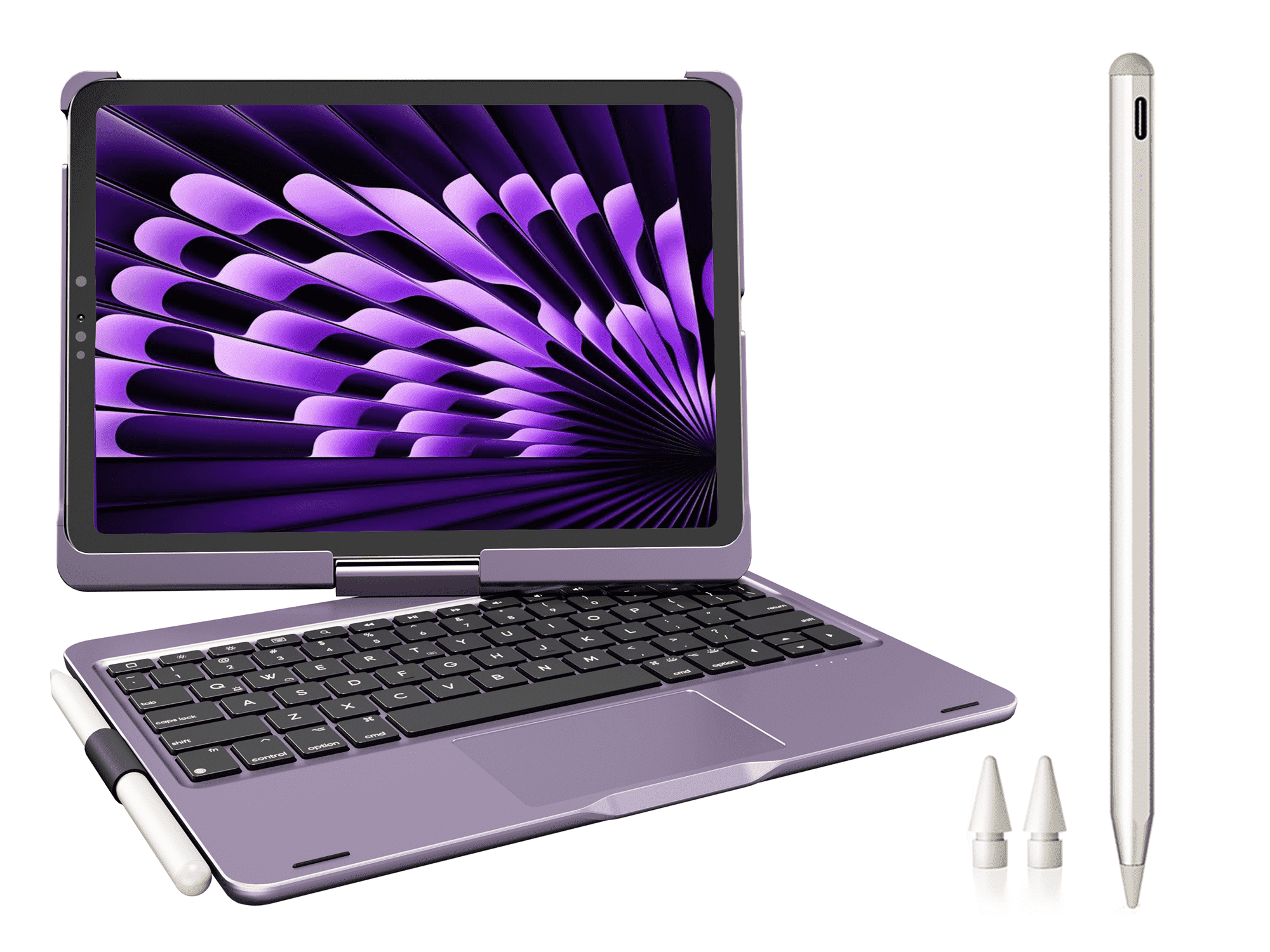 Pekarejue Wireless Keyboard Case + Stylus Pen Compatible with iPad 10th 11th A16, iPad Air 11-inch M4 M3 M2, iPad Air 5th-4th & iPad Pro 11 inch (2018-2022), Purple