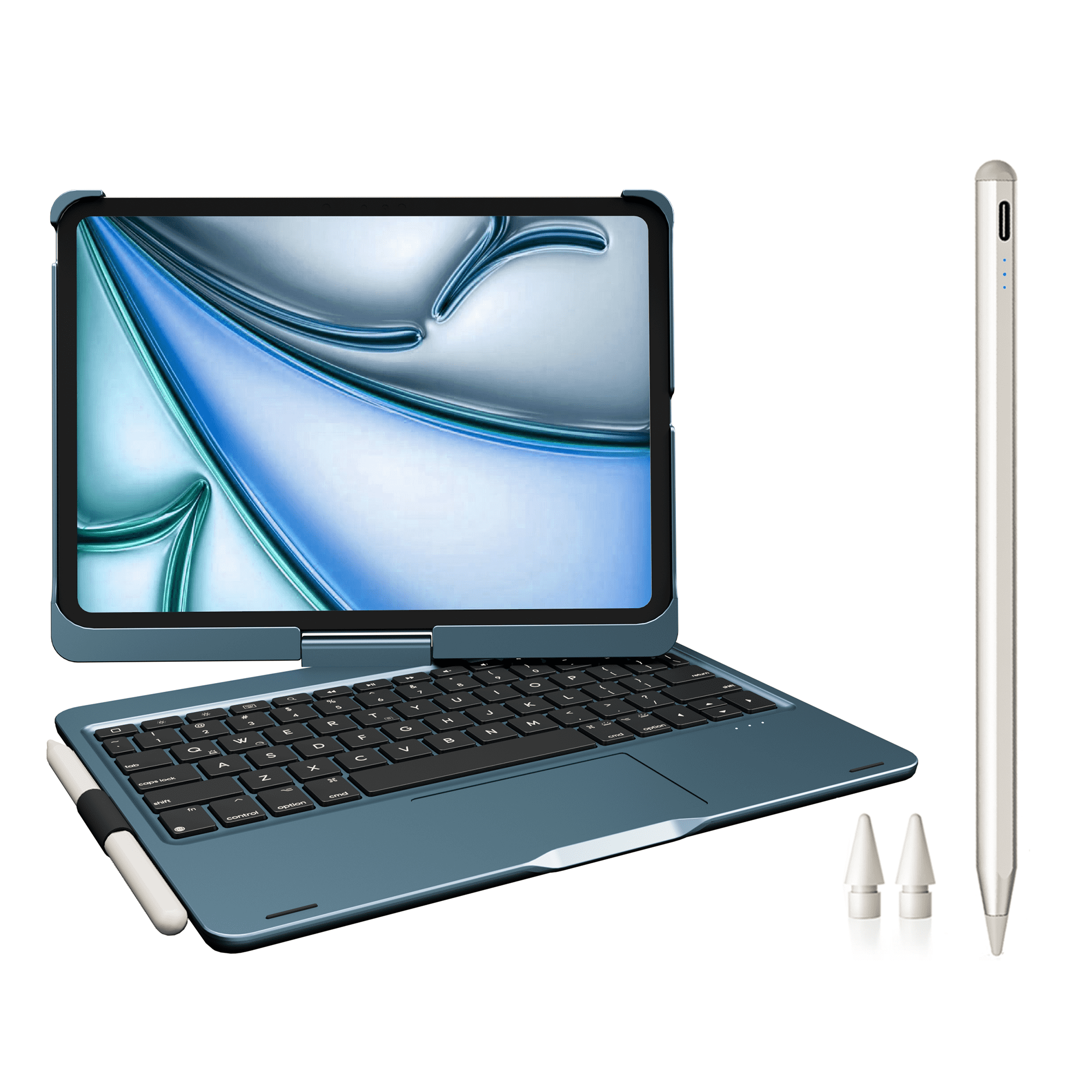 Pekarejue Wireless Keyboard Case with Trackpad + Stylus Pen Compatible ...