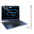 thumbnail image 1 of Pekarejue Wireless Keyboard Case Compatible with 2025 iPad Air 13-inch (M3-M2) & iPad Pro 13" M4, iPad Pro 12.9-inch (6th-3rd Gen): Rotatable Pencil Holder Multi-Touch Trackpad RGB Backlit Navy Blue, 1 of 6