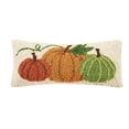 thumbnail image 1 of Peking Handicraft 31TG438C05OB Pumpkins Hook Pillow, Blown-in Filled, 12-inch Length, Wool and Cotton, 1 of 1