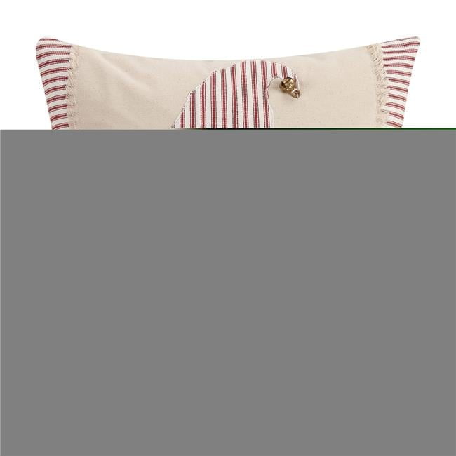 Festive Gnome Embroidered Cotton Square Throw Pillow