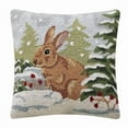 thumbnail image 1 of Peking Handicraft 31SJM10943C18SQ 18 x 18 in. Mary Lake Thompson Rabbit Hook Pillow, Multi Color, 1 of 1