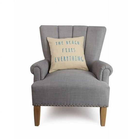 Peking Handicraft 24JES1145C16SQ The Beach Fixes Everything Embroidered Pillow