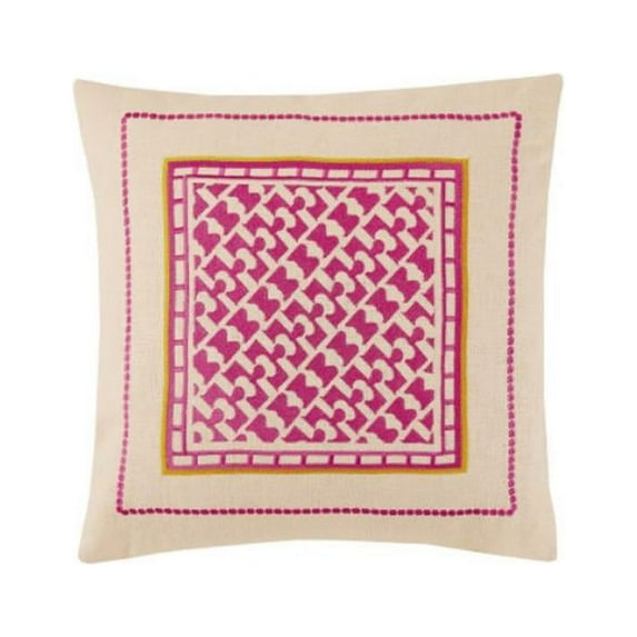 Peking Handicraft 24TT169BC20SQ 20 x 20 in. Montecito Pink Embroidered Down Filled Pillow