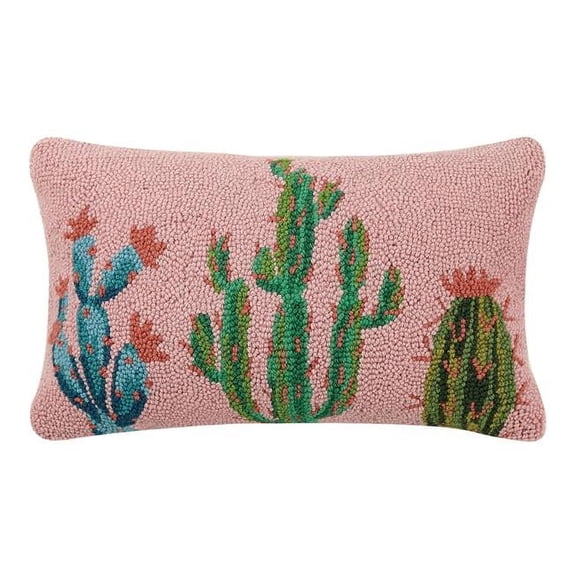 Peking Handicraft 30JES986C20OB 12 x 20 in. Pretty Cactus Hook Pillow
