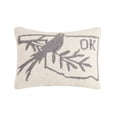 thumbnail image 1 of Peking Handicraft OK Grey Bird Poly Fill Hook Throw Pillow, 16-inch Length, Home Decoration, 1 of 1
