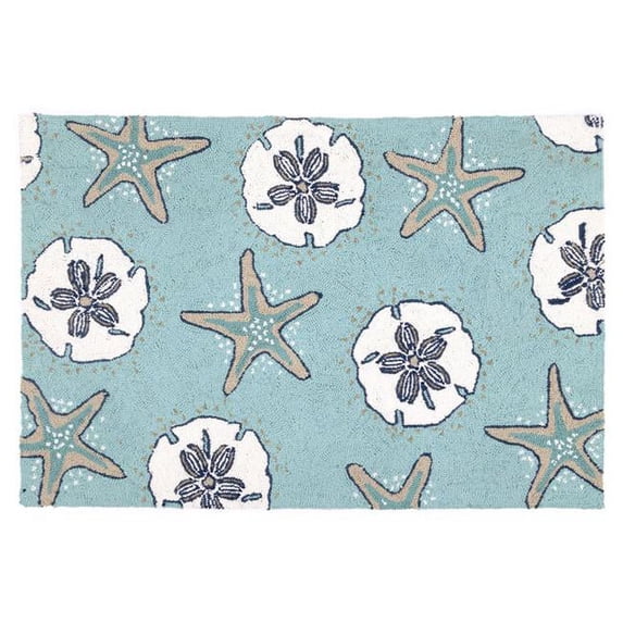 Peking Handicraft 30SN112C40 27 x 40 in. Sand Dollar & Starfish Hook Rug
