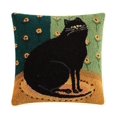 thumbnail image 1 of Peking Handicraft 30WK97C16SQ Cat in A Corner Hook Pillow, 100% Wool and Cotton, 1 of 1