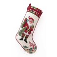 thumbnail image 1 of Peking Handicraft 31KM07MC 11 x 18 in. Wool & Cotton Christmas At North Pole Santa Needlepoint Stocking, Multi Color, 1 of 1