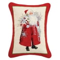 thumbnail image 1 of Peking Handicraft 31LH77C18OB Snowflakes and Scarlet Santa Needlepoint Pillow, 18-Inch Height, Wool and Cotton, 1 of 2