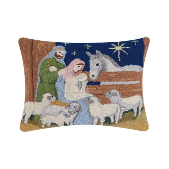 Peking Handicraft 31SW250C20OB 16 x 20 in. Nativity Polyester Filler Hook Pillow