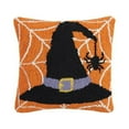 thumbnail image 1 of Peking Handicraft 31TG147C10SQ 10 x 10 in. Witch Hat in Web Wool & Cotton Hook Pillow, Pack of 2, 1 of 1