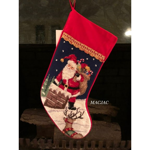 Peking Handicraft Christmas Santa Chimney Needlepoint Stocking MACJACLLC Weight 1 lb