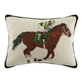 thumbnail image 1 of Peking Handicraft Equestrian Racer Hook Pillow, Brown/Green, 1 of 1