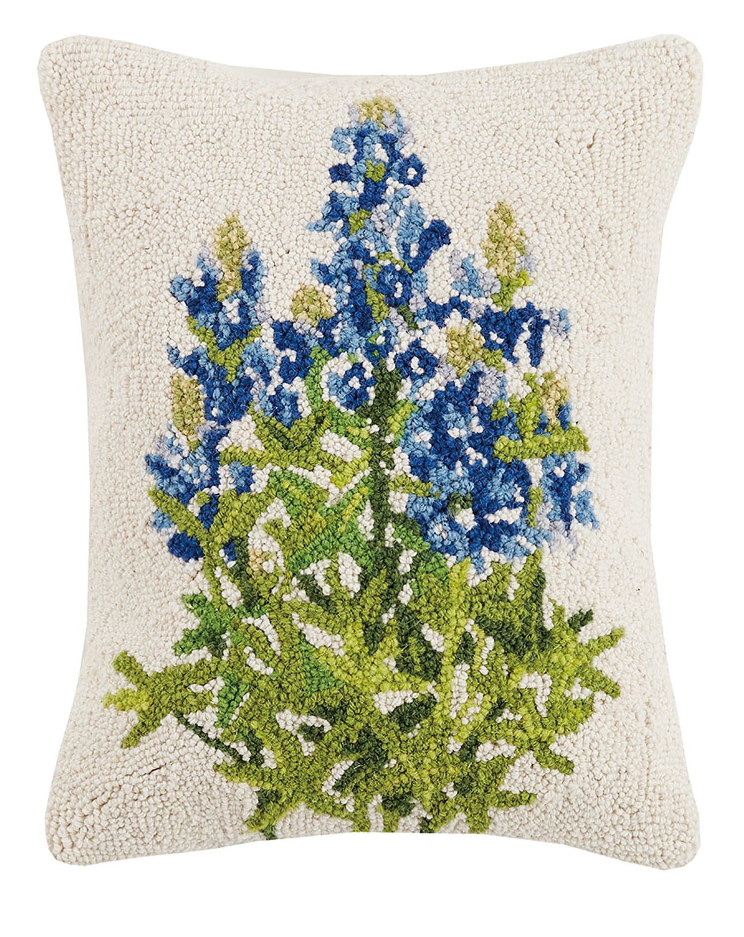Peking Handicraft Mary Lake Thompson Blue Bonnet Hook Throw Pillow