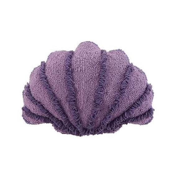 Peking Handicraft Seashell Shaped, Hook Pillow, Wool and Poly Velvet