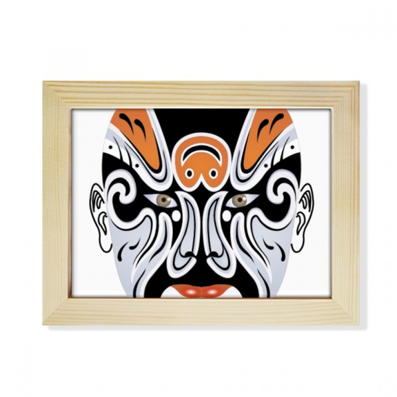 Peking Opera Head Colorful Changbanpo Desktop Photo Frame Picture Art Decoration Painting 6x8 inch