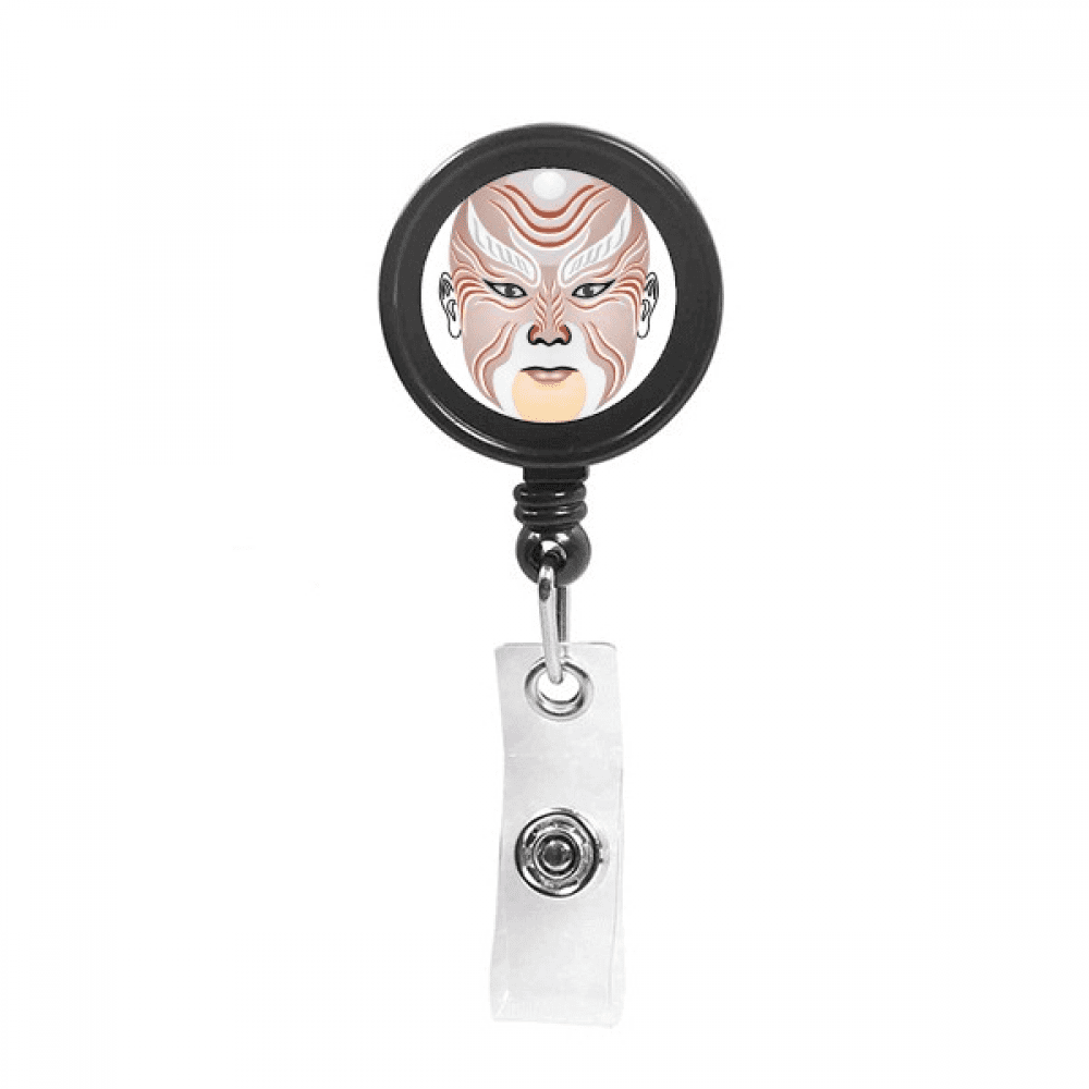Peking Opera Head Colorful Weishuihe Retractable Keychain Badge Holder ID Badge