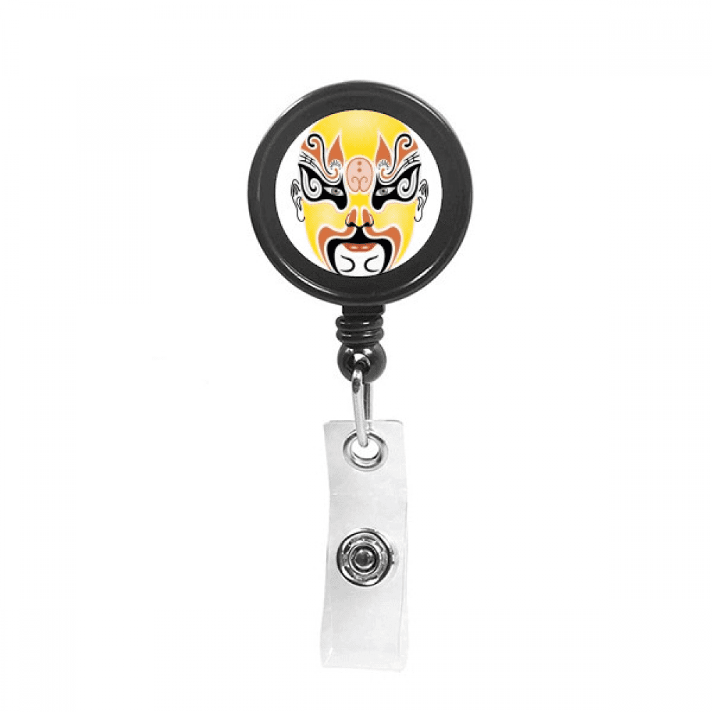 Peking Opera Head Colorful Zhanwancheng Retractable Keychain Badge Holder ID Badge