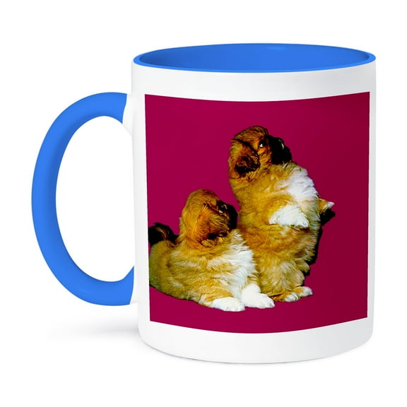 3dRose, Pekingese, 11oz Two-Tone Blue Mug