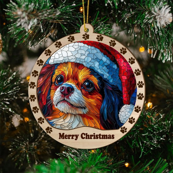 Pekingese Christmas Dog Ornament, Pekingese Dog Christmas Decor, Pekingese Dog Suncatcher Gift, Xmas Decorations, Dog Gifts