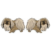 Pekingese Decal | Indoor/Outdoor | Dog Lover Super Cute Sticker for SUV Windows, Dorm Rooms, Bedroom, Offices | SignMission personalized gift | 2 Pack of 6"