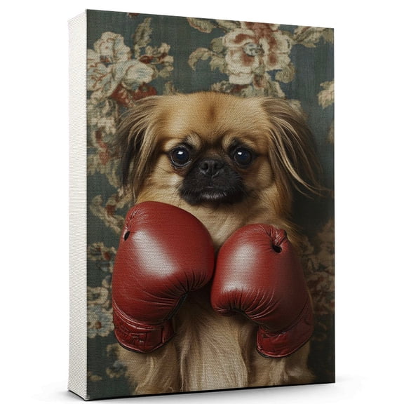 Pekingese Dog Canvas Boxing Canvas Funny Pekingese Dog Team Player Wall Art, Ideal Gift Boxing , Dog Owner, Kids Room Decor