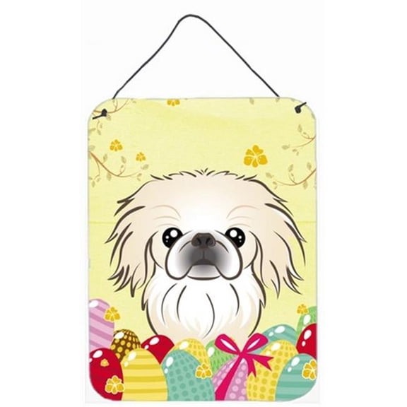 Pekingese Easter Egg Hunt Wall or Door Hanging Prints